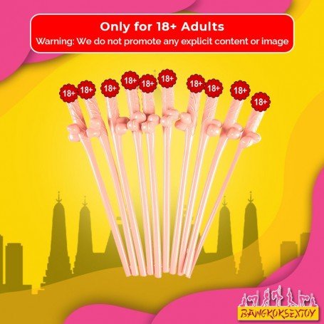 Pack of Ten Willy Straws Blow me KP-001