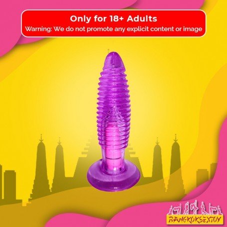 Purple Jelly Anal Vibrating Butt Plug With Suction Cup AD-024