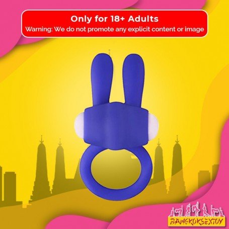Kingfansion Mini Vibrating Rabbit Cock Ring (Blue) CR-017