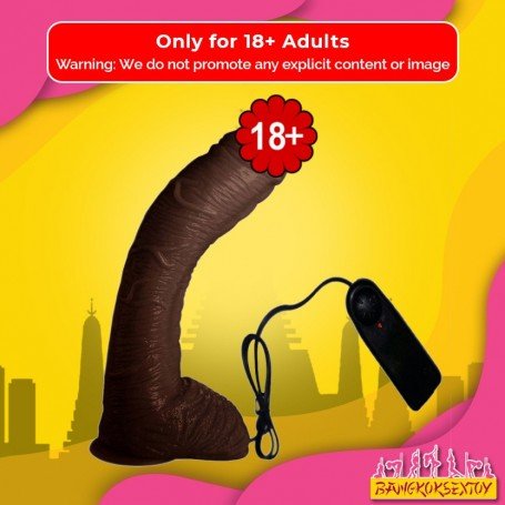 Big Bent 10" Realistic Vibrator Suction Cup Chocolate Dong Vibrator RSV-075