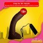 Big Bent 10" Realistic Vibrator Suction Cup Chocolate Dong Vibrator RSV-075